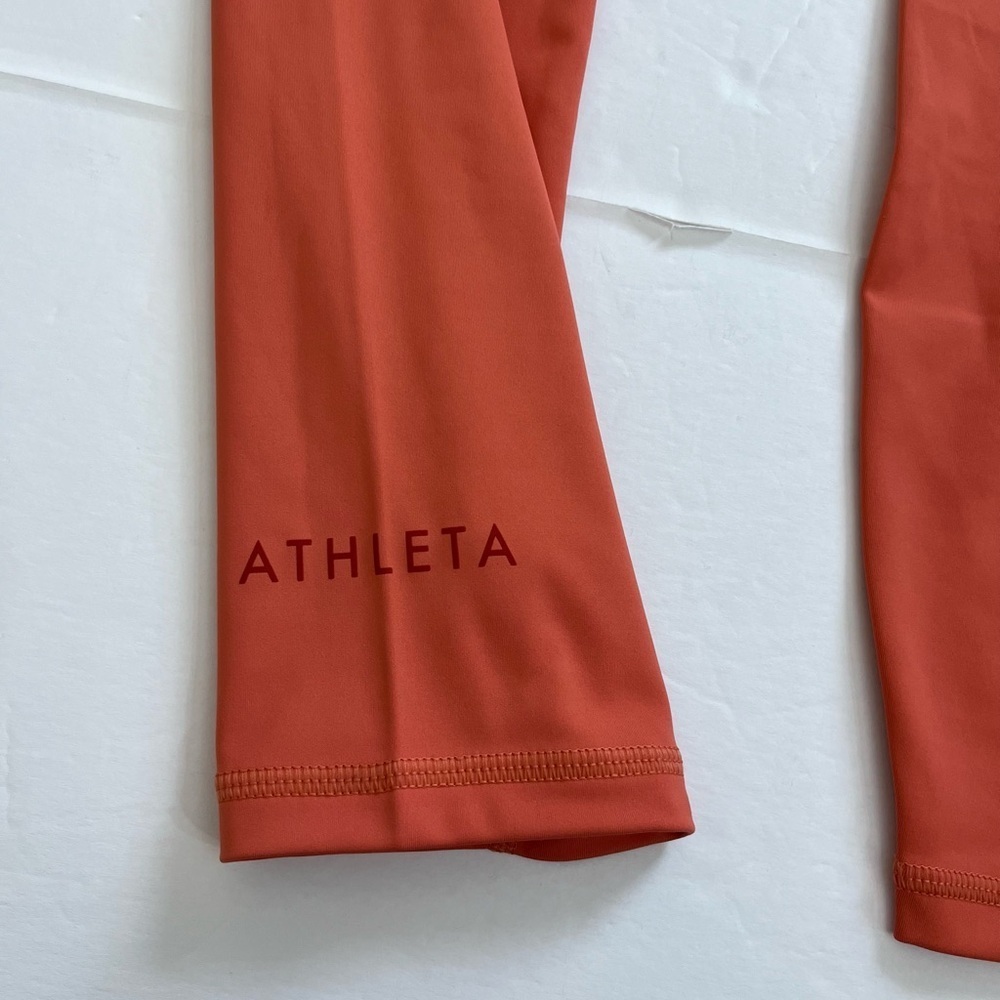 Athleta Elation Train Logo 7/8 Tight Orange Size Large New with Tags - Picture 3 of 11
